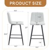Set of 2 Metal Frame Legs Brown Barstool, With Pu Leather Tuftied Cushion Barstool - Leovsnove - 3 of 4