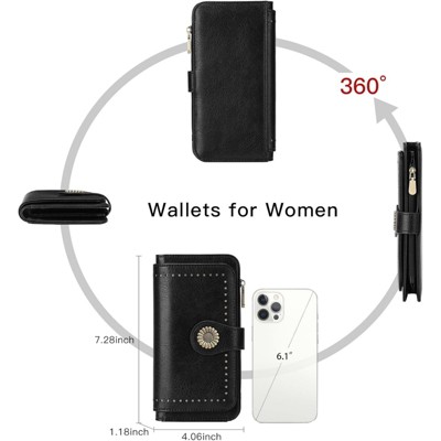 Clotth Womens RFID Blocking Trifold Wallet - Large Capacity,Secure Closure - Easy to Use Credit Card Organizer for Daily Use and Travel - image 3