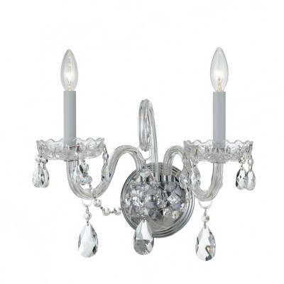 Crystorama Lighting Traditional Crystal 2 - Light Sconce in  Polished Chrome