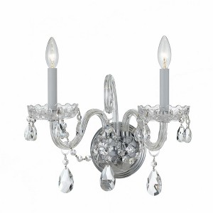 Crystorama Lighting Traditional Crystal 2 - Light Sconce in  Polished Chrome - 1 of 3