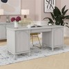 Selena Double Pedestal Desk Rustic White - CosmoLiving by Cosmopolitan - image 3 of 4