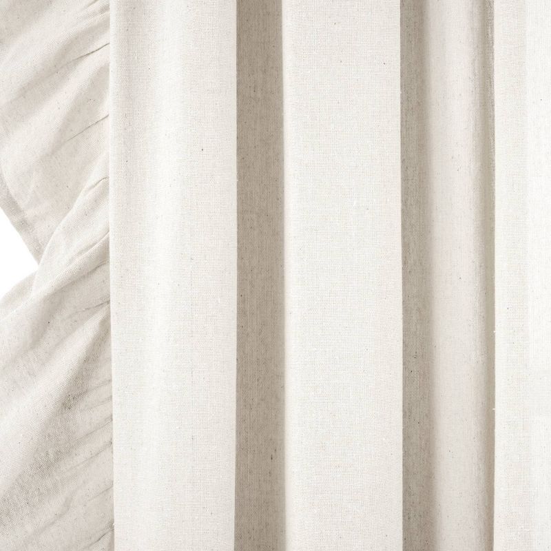 Linen Ruffle Window Curtain Panels Light - Lush Décor, 3 of 6