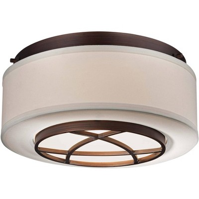 Minka Lavery City Club 15" Wide Brushed Bronze Flushmount Ceiling Light