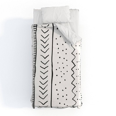 Twin/Twin XL Becky Bailey Moroccan Stripe Duvet Set Black/White - Deny Designs