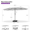 PURPLE LEAF 14ft Patio Market Umbrella and Base Double-Sided Rectangle Outdoor Table Sun Umbrellas with Crank - 2 of 4