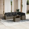 vidaXL 7 Piece Patio Sofa Set with Cushions Gray Poly Rattan - Gray without storage - 2 of 4