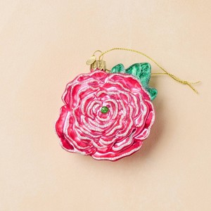 John Derian for Target Glass Pink Peony Ornament - 1 of 3