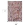 Red Gray And Pink Abstract Area Rug - 3 of 4