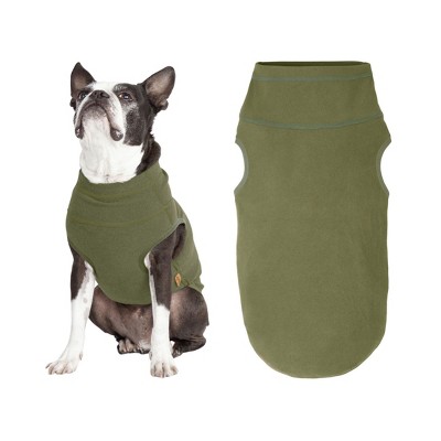 Gooby Microfiber Stretch Fleece Vest Dog Sweater Olive Green, Small