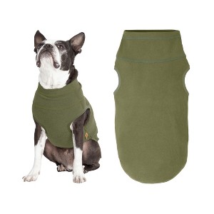 Gooby Microfiber Stretch Fleece Vest Dog Sweater Olive Green, Large - 1 of 1