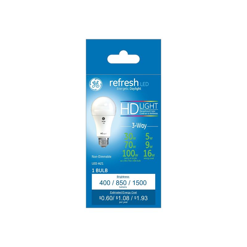 GE Refresh LED 3-Way HD Light Bulb, 1 of 4