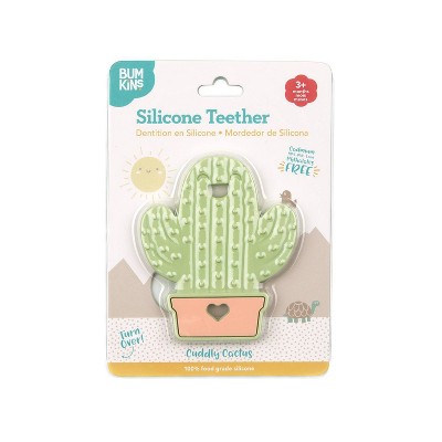 Textured Bumkins Silicone Teether Cactus Soft Bacteria Resistant Flexible