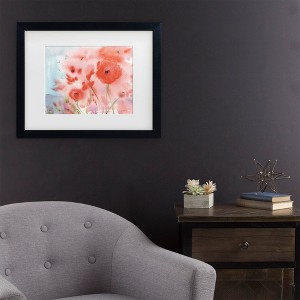 Trademark Fine Art Sheila Golden Poppy Field 3 Matted Framed Art - 1 of 4