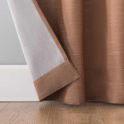Pecan Brown Linen Blend Blackout Grommet Curtain Panel 50" x 63"