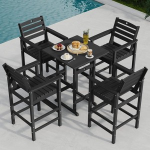 GardenJoy 5-Piece Bar Height Patio Table and Chairs Set, 30.2" - Weather Resistant, Outdoor - 1 of 3
