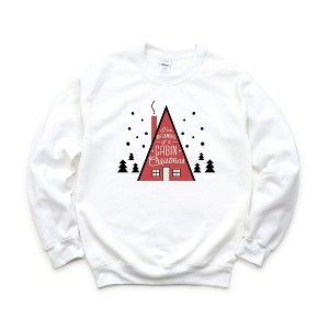 Simply Sage Market Women's Graphic Sweatshirt Cabin Christmas - 1 of 2