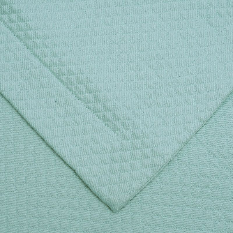 Geometric Rustic Traditional Raised Jacquard Matelasse Cotton Diamond Solitaire 3-Piece Bedspread Set by Blue Nile Mills, 2 of 9