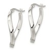 Black Bow Jewelry Twisted Oval Hoop Earrings in Sterling Silver - 27mm (1 1/16 Inch) - 2 of 4