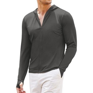 COOFANDY Men Full Zip UPF 50 Sun Protection Hoodie Jacket Long Sleeve Lightweight Breathable UV Shirts with Pockets - 1 of 4