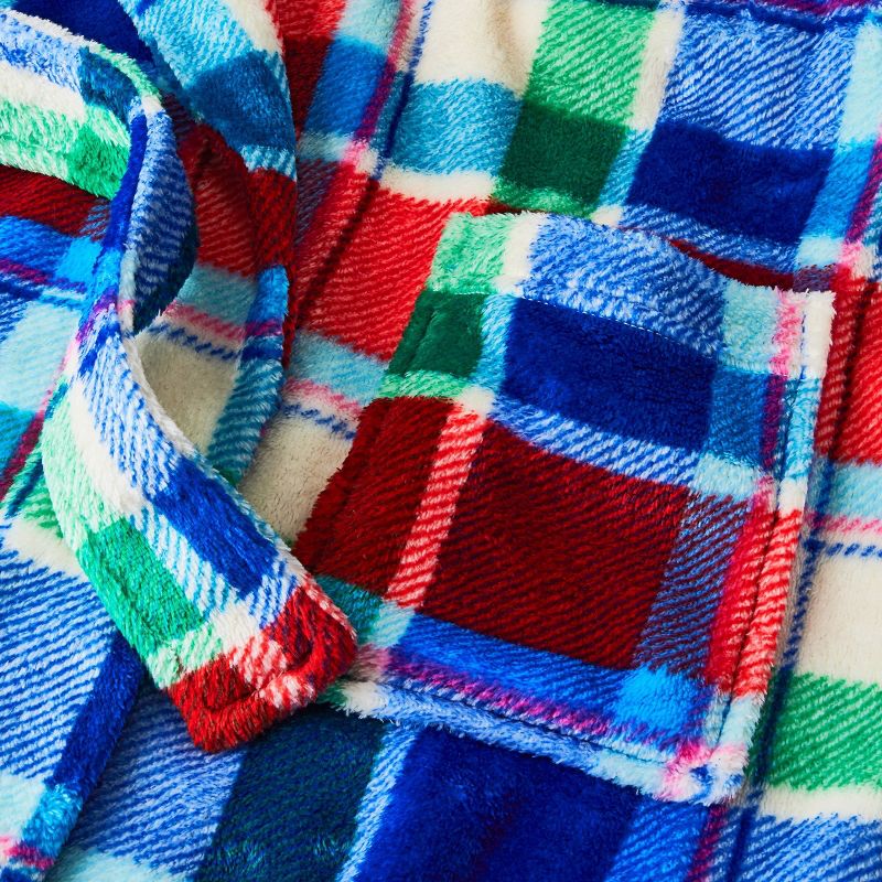Kids&#39; Plaid Robe - Cat &#38; Jack&#8482; Red/Green/Blue, 5 of 8