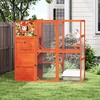 Bencmate Pet Crates and Houses Cat Enclosure Window Weatherproof Roof 2 Resting Rooms 2 Platforms for Outdoor Patio Deck, Orange, 76.18"*33.46"*70.08" - 2 of 4
