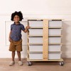 ECR4Kids 20-Compartment Mobile Storage Tower with Cubby Bins with Lids, 5x4, Natural - 4 of 4