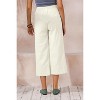 ECUPPER Womens Cotton Cropped Pants Loose Fit Wide Leg Capri Casual Plus Size Elastic Waist Trousers - 3 of 4