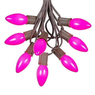 Novelty Lights 100 Feet C9 Pink Christmas String Light Set, Ceramic 