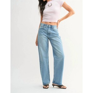 Women's Relaxed Straight Leg Jeans - JUST BLACK DENIM 29 - 1 of 4