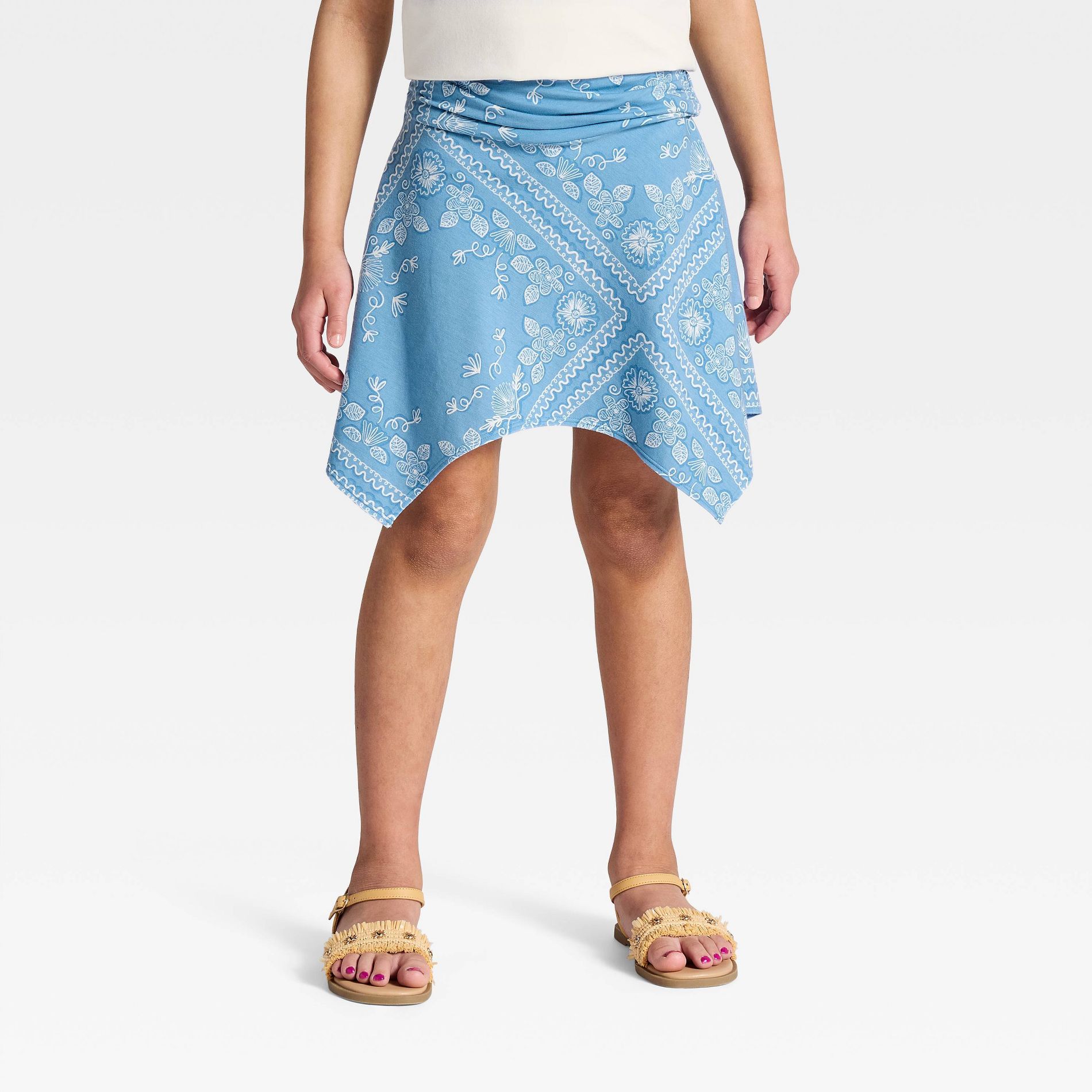 Girls' Handkerchief Hem Bandana Printed Mini Skirt - Cat & Jack™