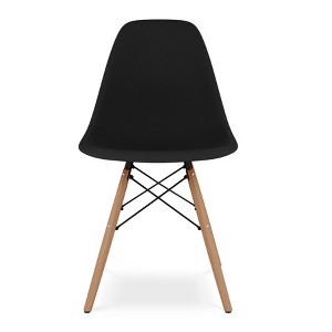 HomeRoots Black And Natural Heavy Duty Plastic And Wood Dining Side Chair - 1 of 4