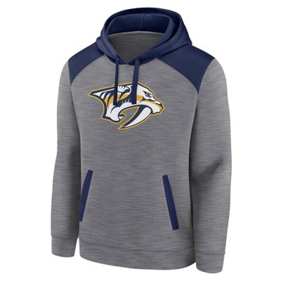 NHL Nashville Predators Men's Gray Poly Hooded Sweatshirt