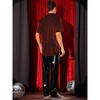 INSPIRE CHIC Men's Short Sleeve Point Collar Party Glitter Sheer Mesh Shirts - 3 of 4