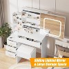 Vanity Desk with Mirror and LED Lights, Makeup Vanity Desk with Sliding Lighted Mirror - 4 of 4