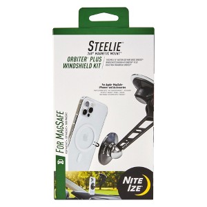 Nite Ize Steelie Orbiter Plus Windshield Kit - Phone Mount for Car Windshield - Phone Holder Compatible with Steelie Magnetic Mounting System - Black - 1 of 4