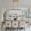PAKOKULA Modern 5-Lights Gold Rectangular Linear Chandelier with Crystal Glass Shade for Kitchen Island - 3 of 4