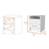 Gulches Nightstand, Two Drawers, Concealed Shelf,White - 4 of 4