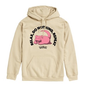 Men's - Pokémon - No Thoughts Graphic Fleece Pullover Hoodie - 1 of 4