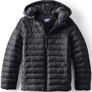 Lands' End Kids ThermoPlume Packable Hooded Jacket - 1 of 4
