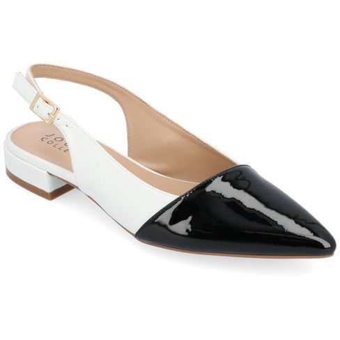 White pointed slingback clearance flats