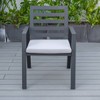 LeisureMod Chelsea 5-Piece Patio Dining Set, 48" Round Aluminum Dining Table and 4 Dining Armchair - 3 of 4