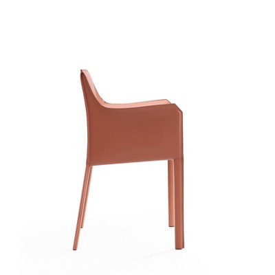 Manhattan Comfort Paris Clay Pink Saddle Leather Armchair