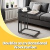 C Shaped End Table TV Tray End Table, C Shaped TV Tray With Metal Frame Rolling Casters TV Tables For Living Room For Eating Bed Table Tray - 4 of 4