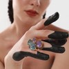 SOHI Women's Navy Blue:Amerthyst Purple The Lilypad Statement Ring - 3 of 4