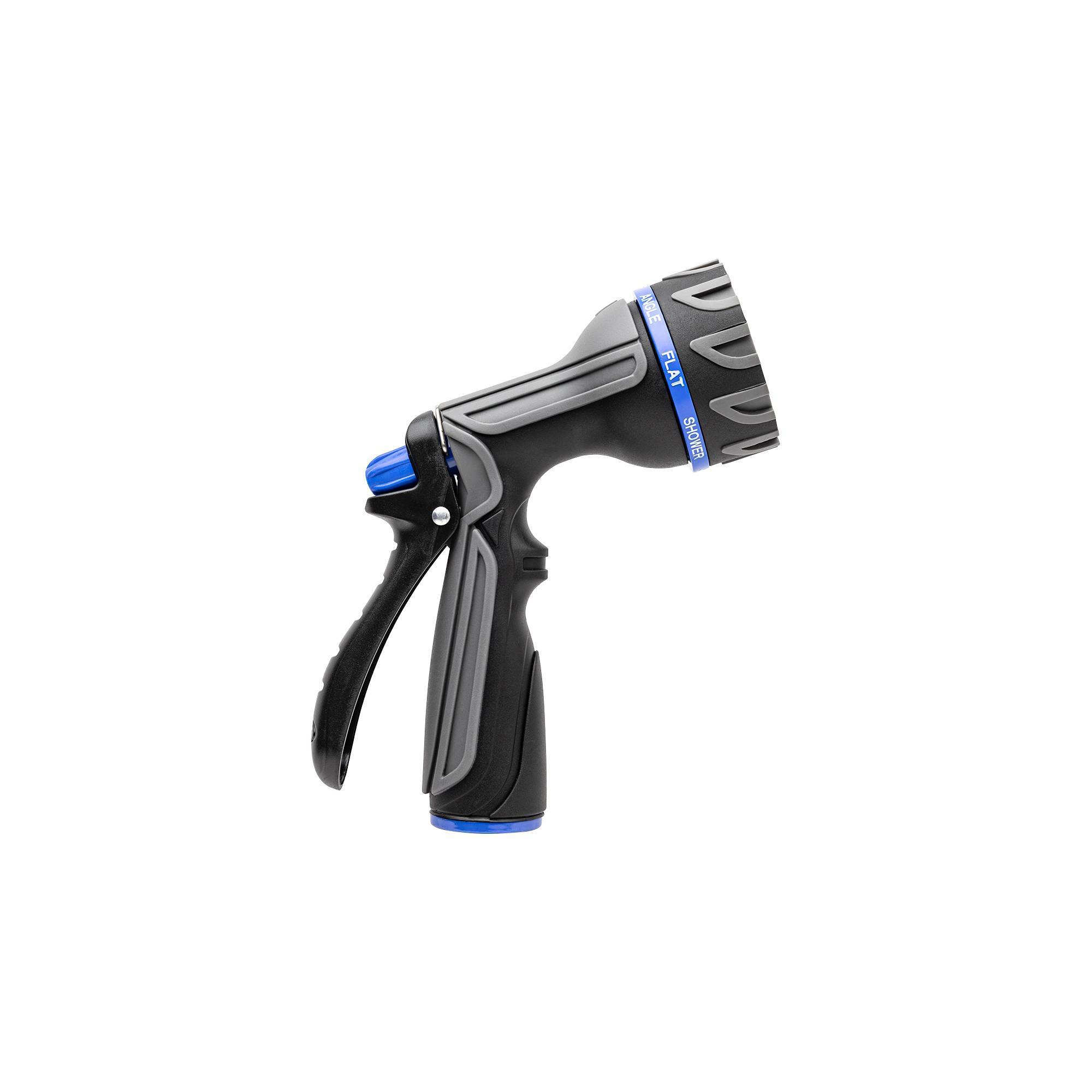 Orbit Q Series 8-Pattern Metal Rear Trigger Hose Nozzle Gray/Blue/Black