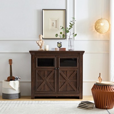 TIRAMISUBEST 2 Doors Cabinet Large Buffet Sideboard Cabinet Bar Wine Cabinet for Entryway Living Room Buffet Cabinet Table Coffee Bar Wine