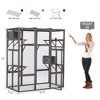 Sevobal Pet Carriers, Cat Cages Indoor Enclosure with Platforms and Lock, Cats Crate Large Exercise Place Ideal for 1-3 Cats, Gray, 62.4"*32.4"*70" - 4 of 4