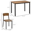5 Piece Modern Industrial Dining Table and Chairs Set for Small Space, kitchen, Dining room - 3 of 4