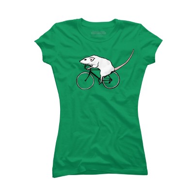 Junior's Design By Humans Cycling Rat By TeaandInk T-Shirt