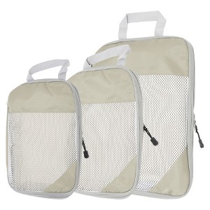 Unique Bargains Luggage Organizer Travel Bags for Travel Beige 1 Set - 1 of 4